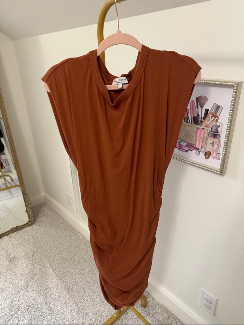 Michael Stars Rust Brown Midi Dress